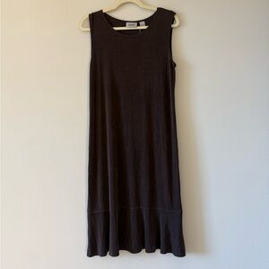 Vintage Chico's Brown Sleeveless Midi Dress Sz 1 Small
